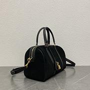 Fortok Celine Boston Brown Suede Bag Black 119573 31x20x17cm - 2