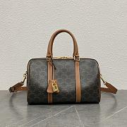 Fortok Celine Boston Brown Suede Bag Triomphe 119573 31x20x17cm - 1
