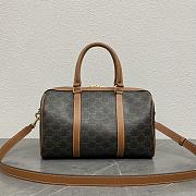 Fortok Celine Boston Brown Suede Bag Triomphe 119573 31x20x17cm - 6