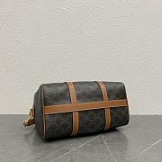 Fortok Celine Boston Brown Suede Bag Triomphe 119573 31x20x17cm - 3