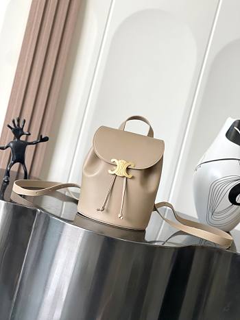 Fortok Celine Bonnie Beige Leather Backpack 118703 25x18x13cm