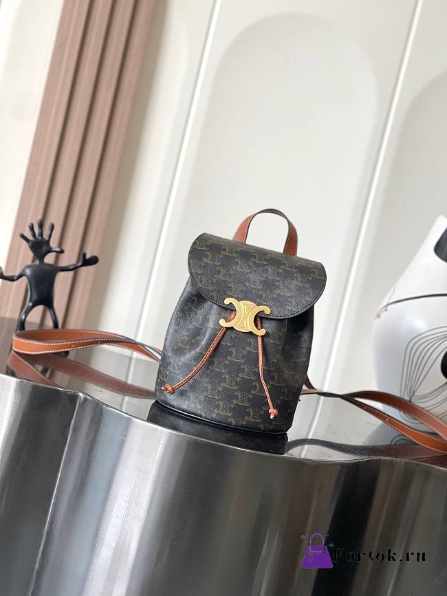Fortok Celine Bonnie Triomphe Leather Backpack 118703 25x18x13cm - 1