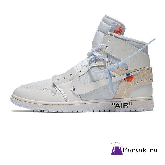 Fortok Off-White x Air Jordan 1 White AQ0818-100 Sneakers  - 1
