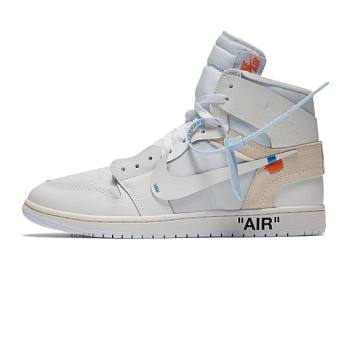 Fortok Off-White x Air Jordan 1 White AQ0818-100 Sneakers 