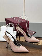 Fortok Gucci Letter Buckle Chain High-heeled Sandals Light Pink - 1