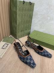Fortok Gucci Slingbacks Dark Blue Denim - 1