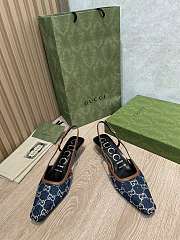 Fortok Gucci Slingbacks Dark Blue Denim - 6