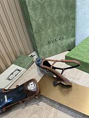 Fortok Gucci Slingbacks Dark Blue Denim - 4