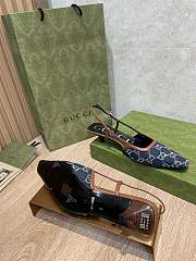 Fortok Gucci Slingbacks Dark Blue Denim - 2
