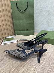 Fortok Gucci Slingback Pumps Dark Blue & Beige - 6