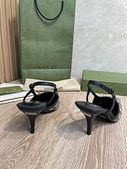 Fortok Gucci Slingback Pumps Dark Blue & Beige - 4