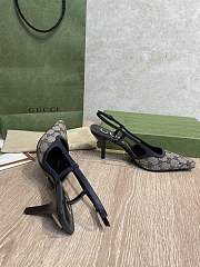 Fortok Gucci Slingback Pumps Dark Blue & Beige - 3