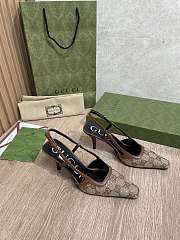Fortok Gucci Slingback Pumps Brown & Beige - 1