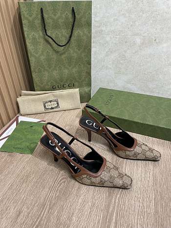 Fortok Gucci Slingback Pumps Brown & Beige
