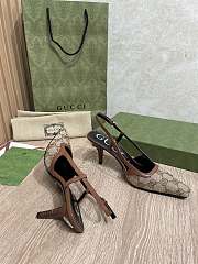 Fortok Gucci Slingback Pumps Brown & Beige - 5