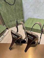 Fortok Gucci GG Pointed Toe Slingback Pumps Brown & Beige - 4