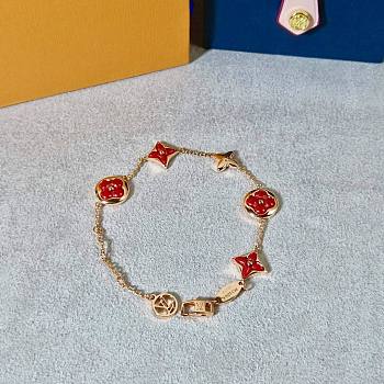 Fortok Louis Vuitton Red Five-flower Bracelet