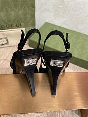 Fortok Gucci GG Crystal Lace Mesh Fabric Pumps Black - 4
