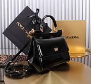 Fortok Dolce&Gabbana Black Patent Leather Sicily Bag 20x16x8cm - 2