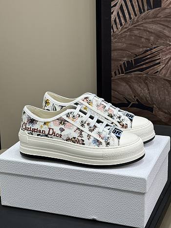 Fortok Dior Women Walk’N’Dior Sneaker White Multicolor Dior Jardin d’Hiver Embroidered Cotton