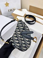 Fortok Christian Dior Blue Saddle Original bag Silver 21x18x5cm - 1