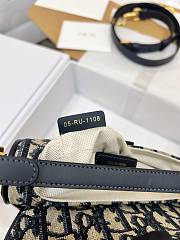 Fortok Christian Dior Blue Saddle Original bag Silver 21x18x5cm - 5