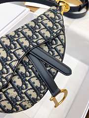 Fortok Christian Dior Blue Saddle Original bag Silver 21x18x5cm - 3