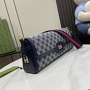 Fortok Gucci Luce Small Shoulder Bag In Beige And Blue Canvas M786022 14×36×8cm  - 6