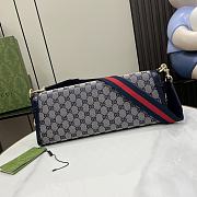 Fortok Gucci Luce Small Shoulder Bag In Beige And Blue Canvas M786022 14×36×8cm  - 4