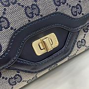 Fortok Gucci Luce Small Shoulder Bag In Beige And Blue Canvas M786022 14×36×8cm  - 3