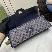 Fortok Gucci Luce Small Shoulder Bag In Beige And Blue Canvas M786022 14×36×8cm  - 2