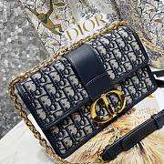 Fortok Dior 30 Montaigne Chain Bag Blue M915796 25x16.5x8cm  - 3