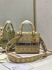 Fortok Dior Medium Lady D-lite Bag Beige M898377 24x20x11cm  - 6