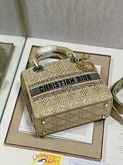Fortok Dior Medium Lady D-lite Bag Beige M898377 24x20x11cm  - 2