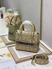 Fortok Dior Medium Lady D-lite Bag Beige M898377 24x20x11cm  - 4