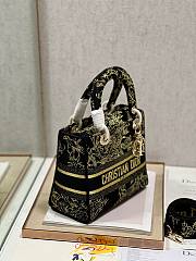 Fortok Dior MEDIUM LADY D-LITE BAG Black Multicolor M898375 24x20x11cm  - 6