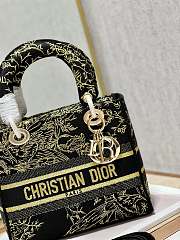 Fortok Dior MEDIUM LADY D-LITE BAG Black Multicolor M898375 24x20x11cm  - 5