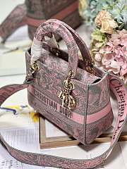 Fortok Dior Medium D-Joy Bag Pink Grey M898374 24x20x11cm  - 6