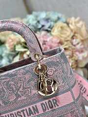 Fortok Dior Medium D-Joy Bag Pink Grey M898374 24x20x11cm  - 5
