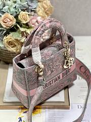 Fortok Dior Medium D-Joy Bag Pink Grey M898374 24x20x11cm  - 4