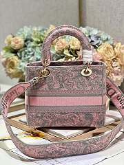 Fortok Dior Medium D-Joy Bag Pink Grey M898374 24x20x11cm  - 2