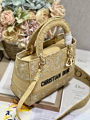Fortok Dior Medium Lady D-lite Bag Yellow M898372 24x20x11cm - 6