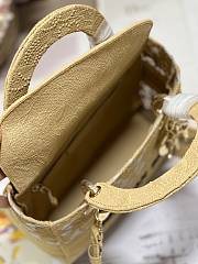 Fortok Dior Medium Lady D-lite Bag Yellow M898372 24x20x11cm - 4