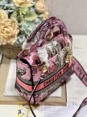 Fortok  Dior Medium Lady D-lite Bag Fuchsia Multicolor M898371 24x20x11cm  - 6