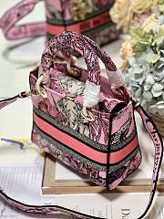 Fortok  Dior Medium Lady D-lite Bag Fuchsia Multicolor M898371 24x20x11cm  - 3