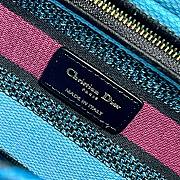 Fortok Dior Medium Lady D-lite Bag Celestial Blue Multicolor M898370 24x20x11cm - 6