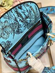 Fortok Dior Medium Lady D-lite Bag Celestial Blue Multicolor M898370 24x20x11cm - 5