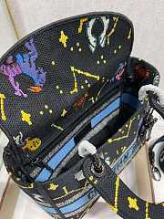 Fortok Dior Medium Lady D-lite Bag 'Black Multicolor' M898356 24x20x11cm - 6
