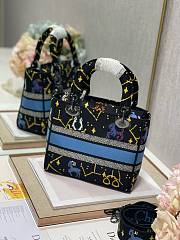 Fortok Dior Medium Lady D-lite Bag 'Black Multicolor' M898356 24x20x11cm - 3