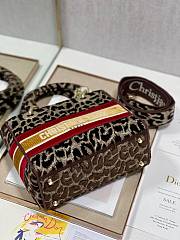 Fortok Dior Lady Dee Light Leopard Brown/Red/Yellow Velvet M898352 24x20x11cm  - 6